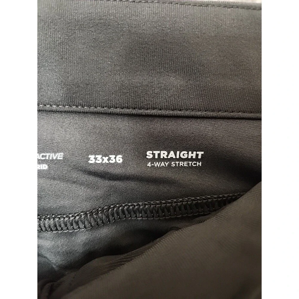 Old Navy Straight Tech Hybrid Pants Mens 33x36 Panther Gray 4 Way Stretch NEW